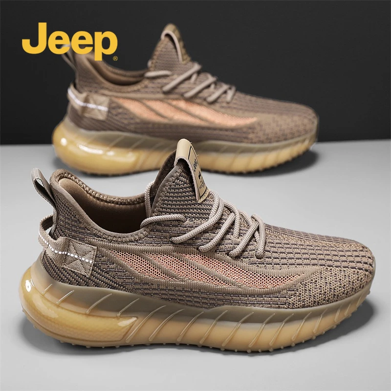 Jeep男鞋2025夏季新款网面鞋男士时尚运动休闲鞋轻便透气椰子鞋男