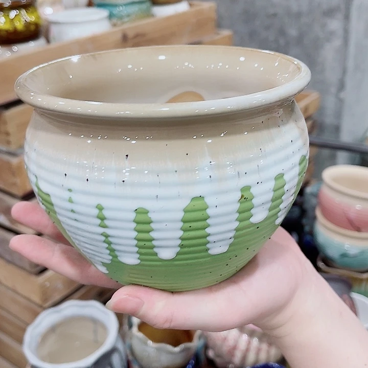 有孔，凑10元包邮陶瓷花盆发货！
