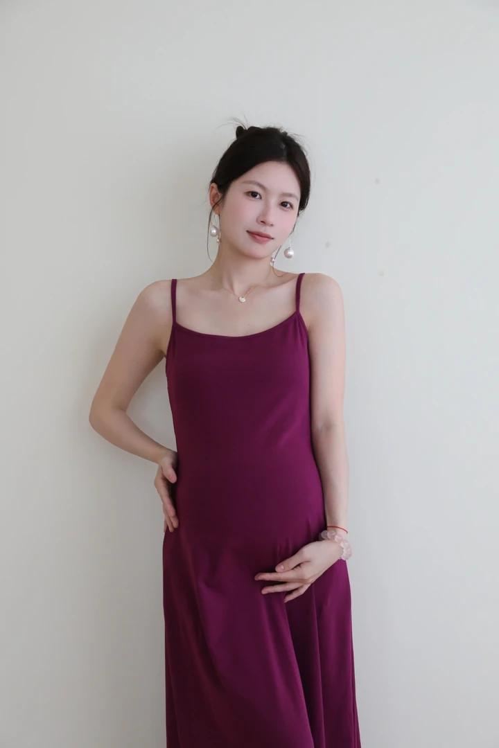 senenmu 三色吊带裙（带胸垫） 夏款新款显瘦气质吊带连衣裙孕妇装