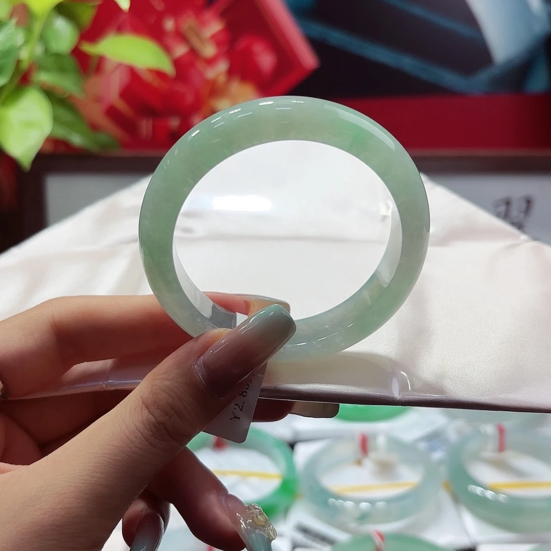 翡翠手镯未镶嵌天然缅甸翡翠A货手镯 15