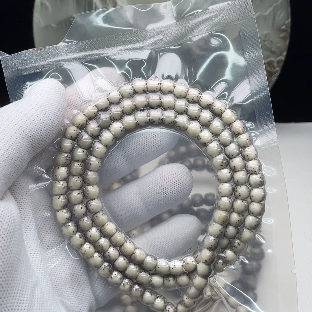 星月菩提把件同枝糯冰7x6鼓珠108