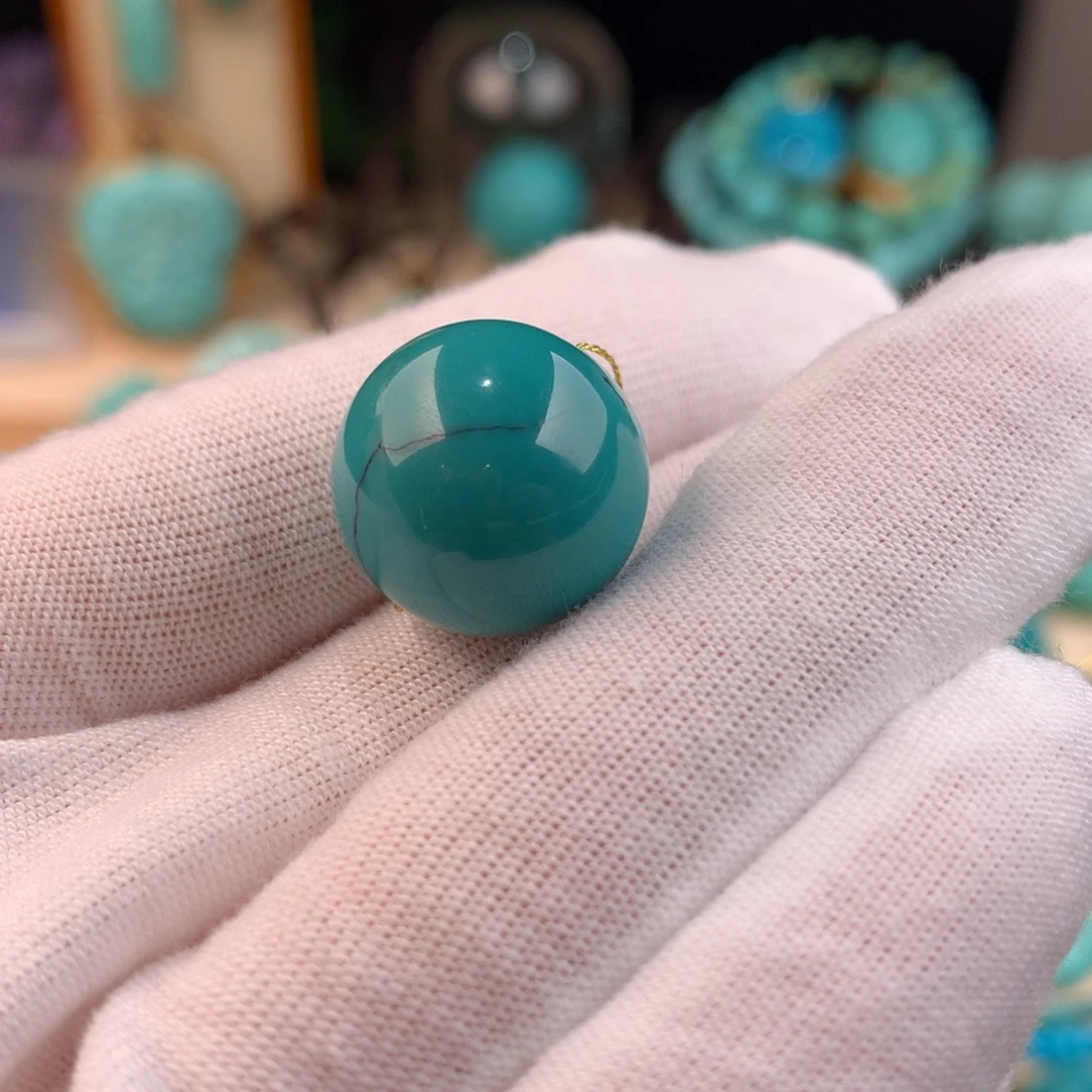 绿松石未镶嵌圆珠卡16.5