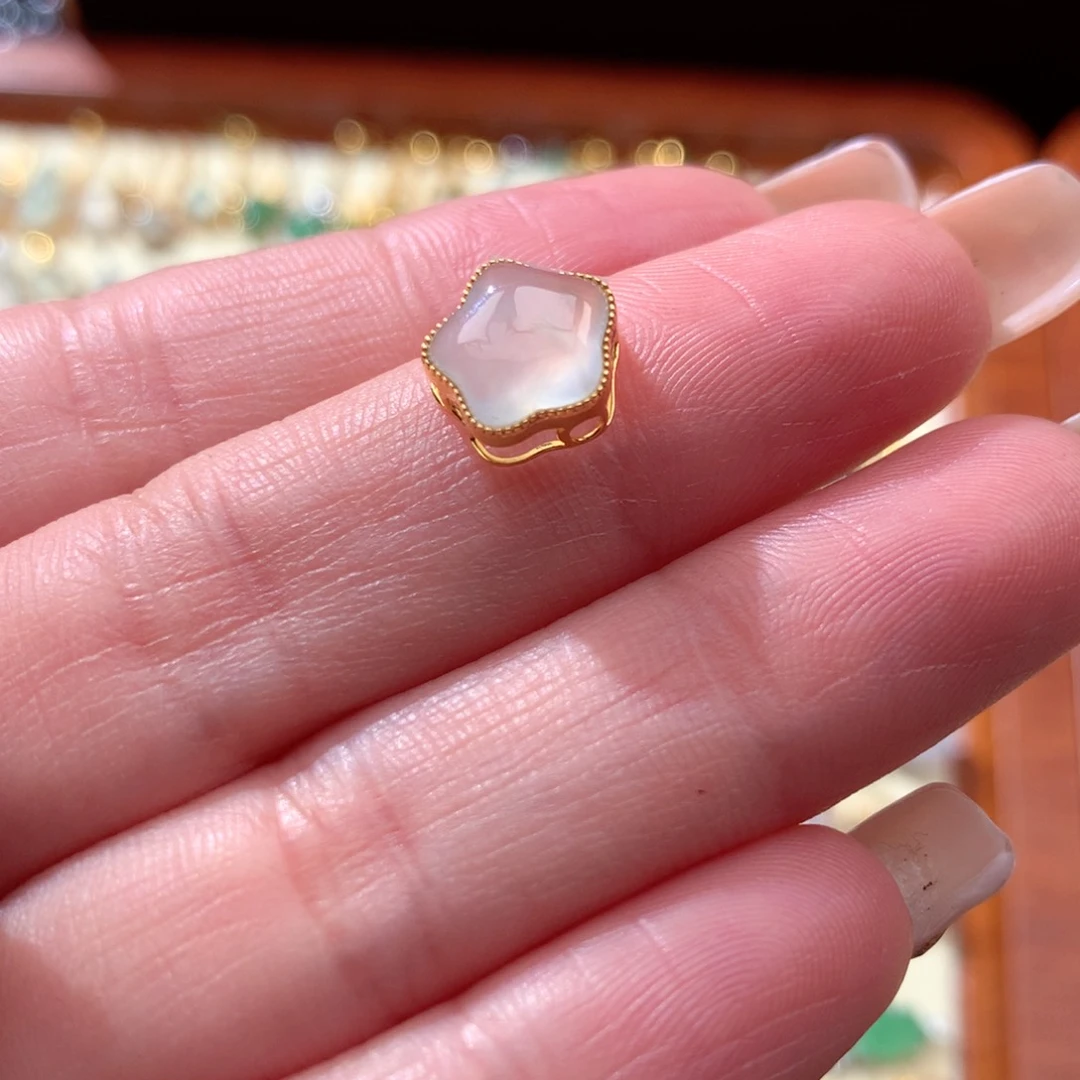 翡翠颈饰18K金镶嵌潘多啦星星