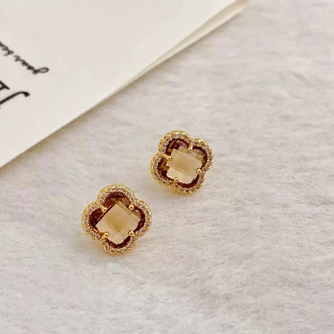 铜合金耳饰 叁拾 【茶盐】法式复古轻奢几何简约精致百搭耳钉