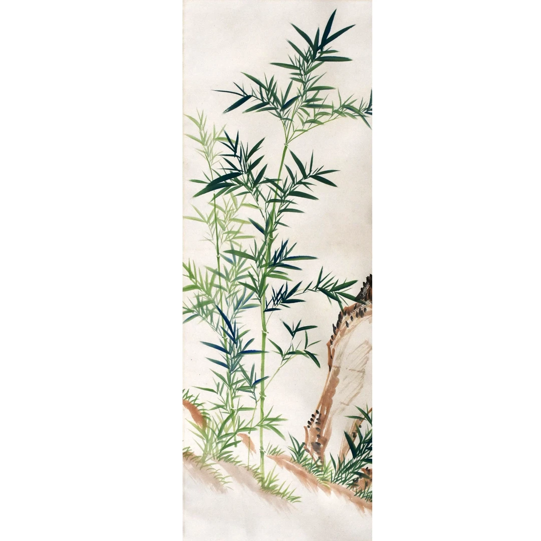 HM5018 竹石图 95×45 纸本立轴 3.8平尺