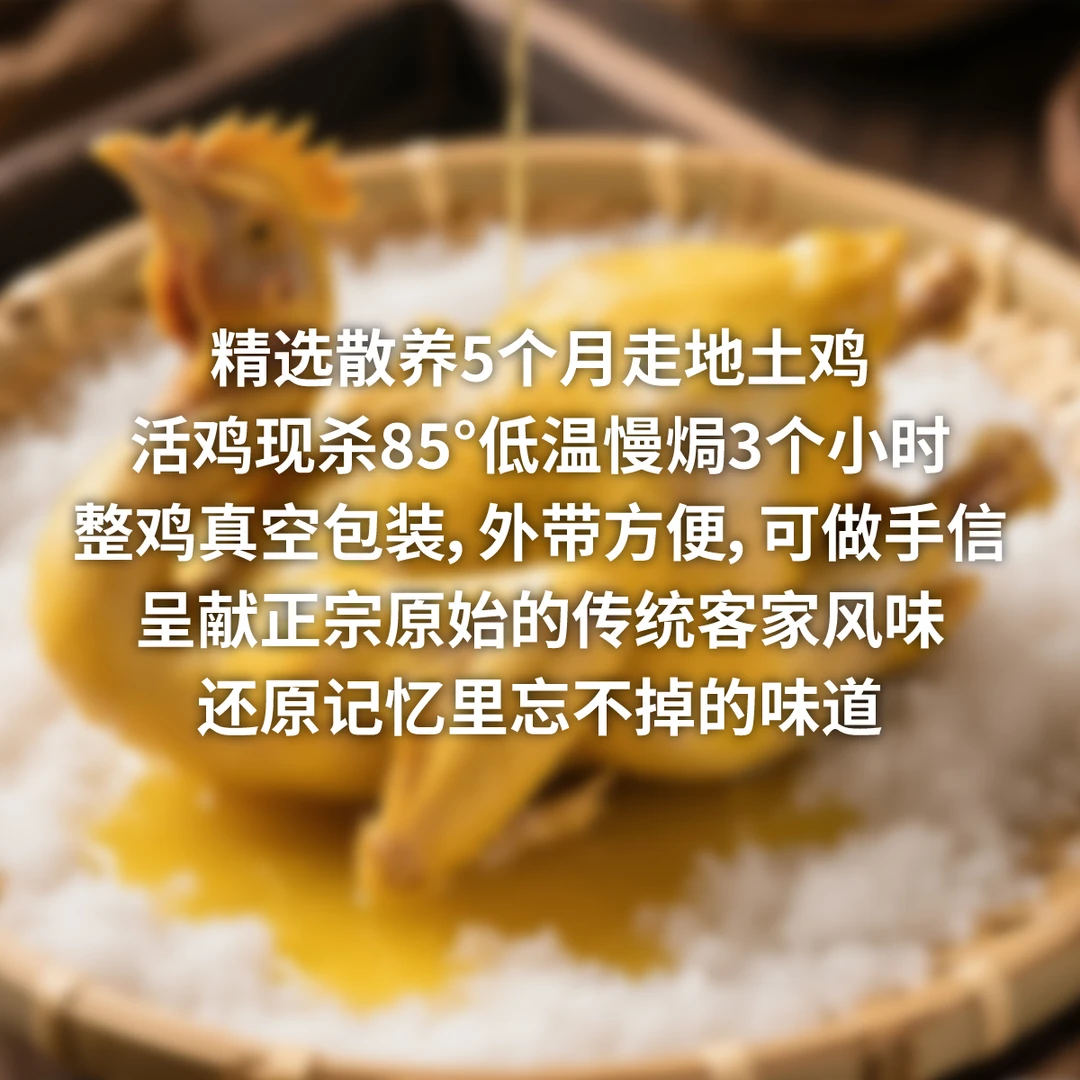 冠鲜汇广东老农盐焗鸡约2斤 土鸡土法传统客家五指毛桃手撕鸡散养