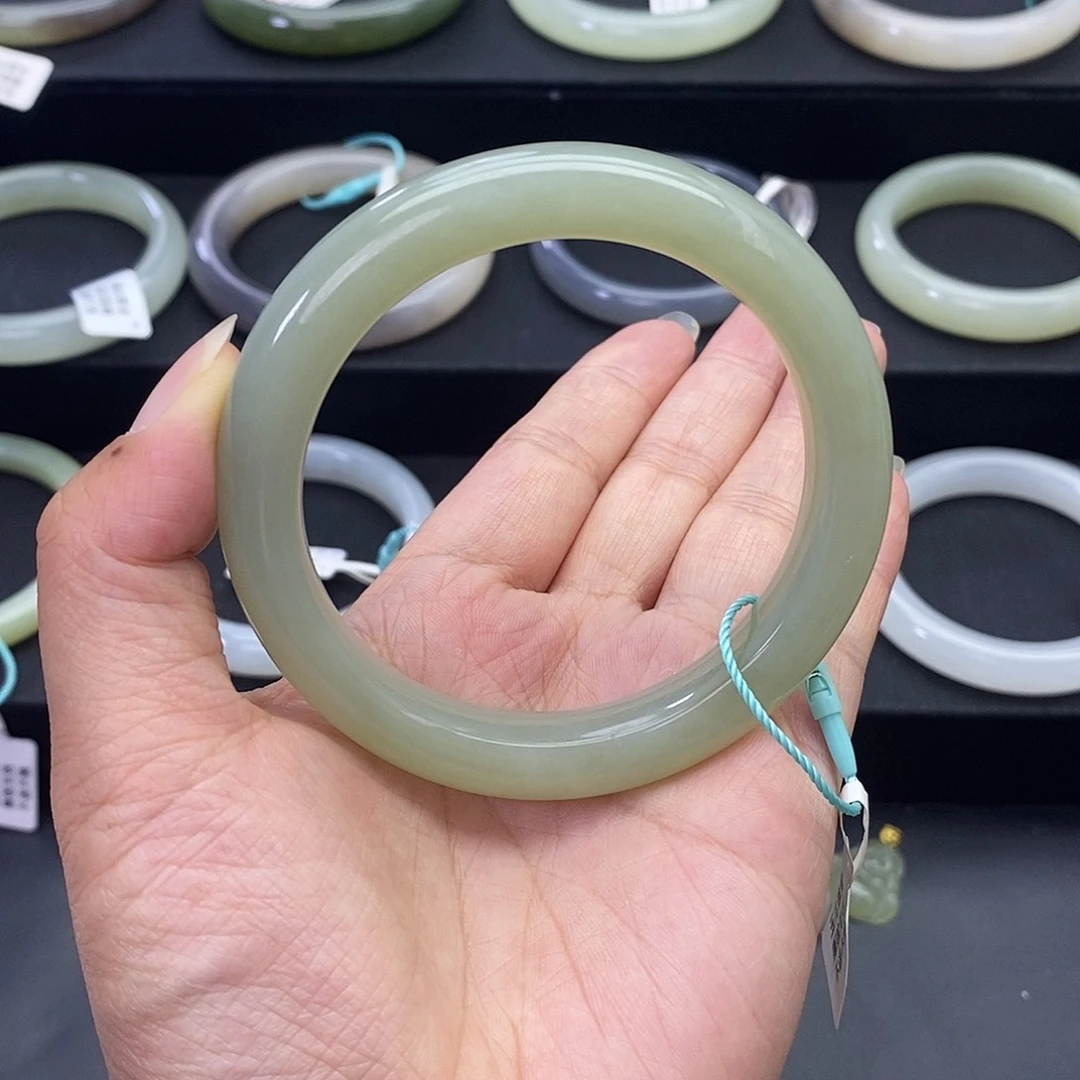 和田玉未镶嵌珠宝奇石和田玉手镯57.58