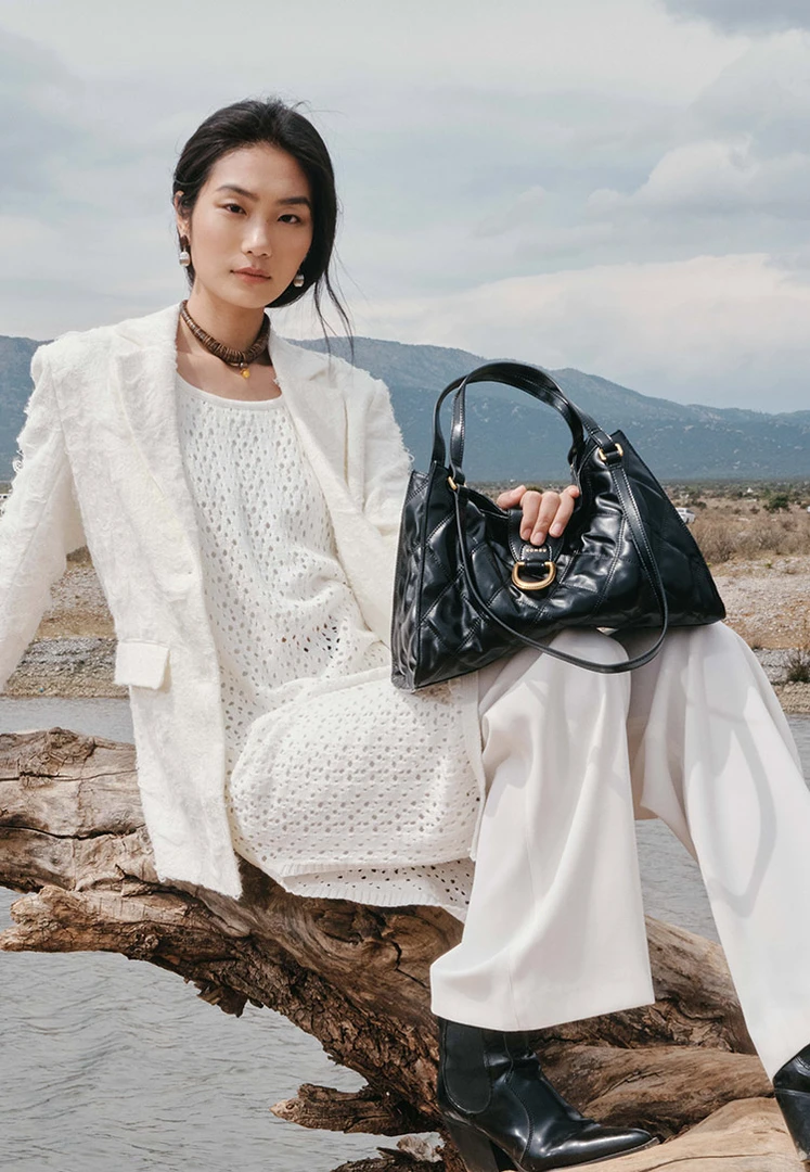 HONGU/红谷托特包搭扣手提式斜挎包韩版沙丘废土风-抚云系列