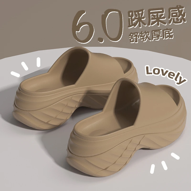 厚底凉拖鞋女夏季2025新款时尚户外穿防滑矮子乐海边沙滩鞋增高跟
