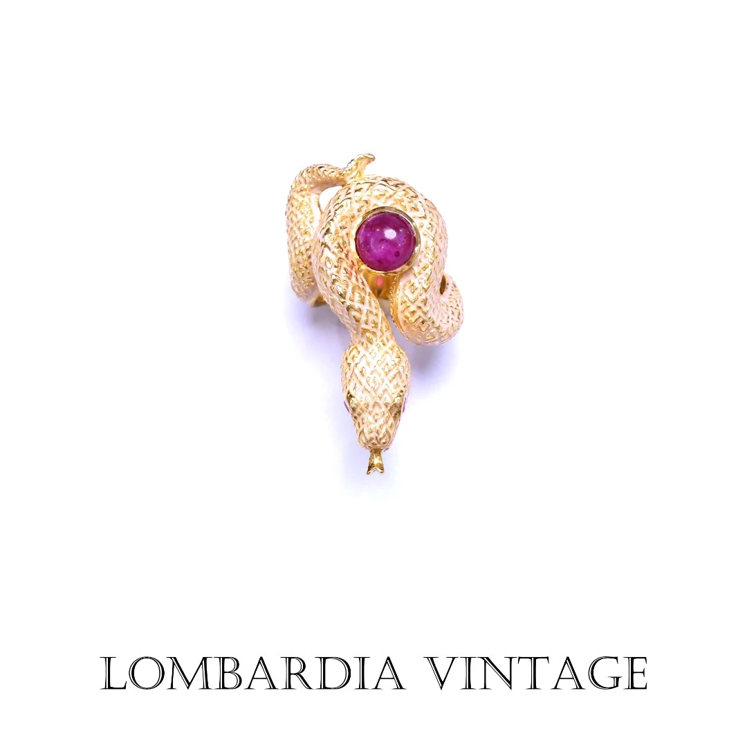 中古戒指 灵蛇夸张 古典感 密镶戒指