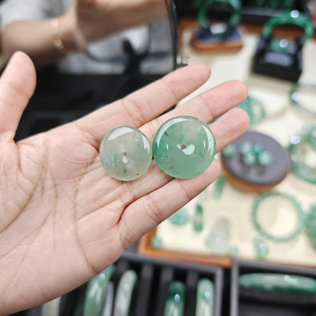 平安扣精美冰透百搭天然非洲翠平安扣