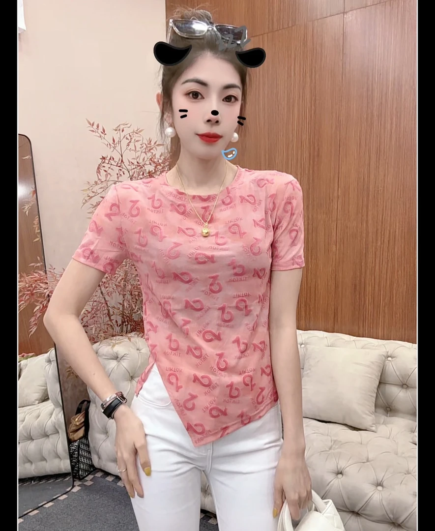 月月家，夏新款（长、短袖）圆领上衣时尚显瘦气质时尚0096