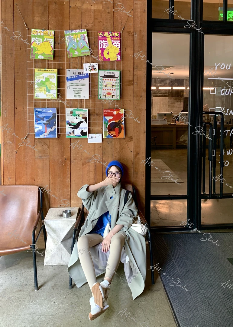 纸片包裹感极简风格型调性雾色棉感高级老粉必入风衣外套w1731j2