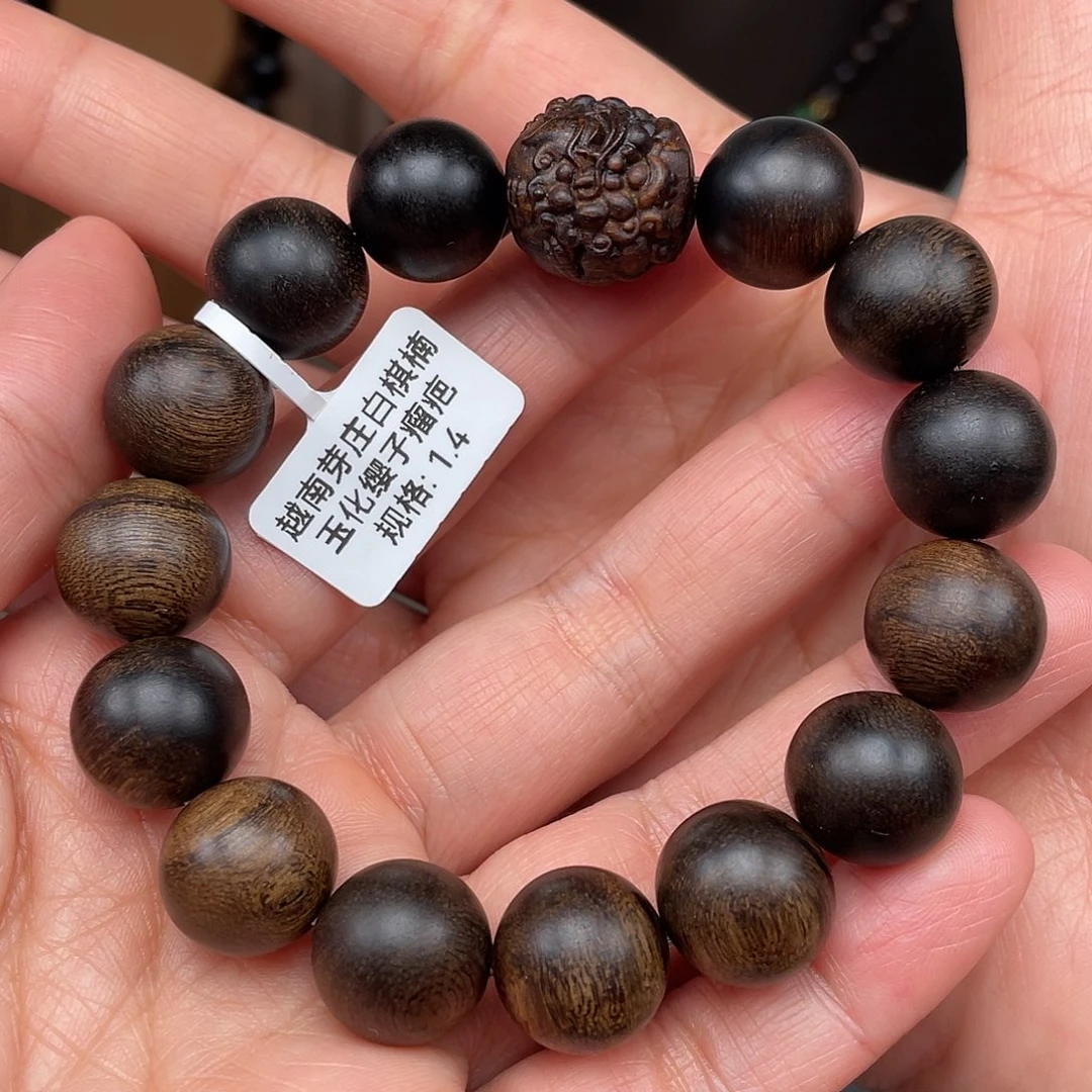 沉香手串越南芽庄白棋1.4瘤疤
