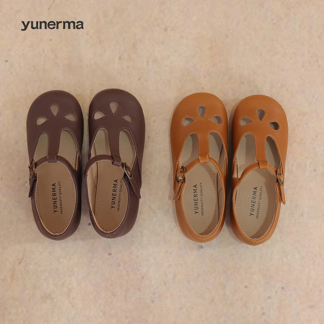 允儿妈女童春夏新款百搭复古牛皮魔术贴小皮鞋宝宝时尚公主鞋单鞋