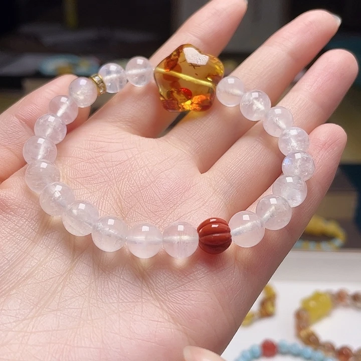 琥珀未镶嵌裸石手串