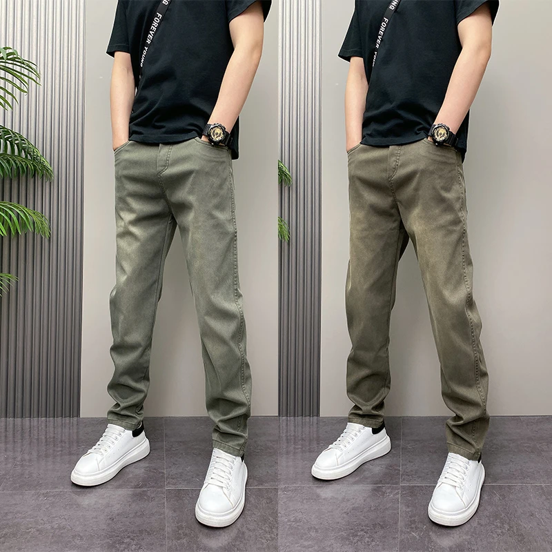 2025年春夏季潮牌韩版痞帅高街青年男士水洗机能伞兵休闲牛仔裤子