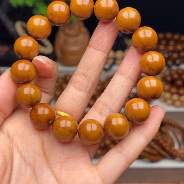 手串紫金鼠卡14.5半实心黄皮光珠