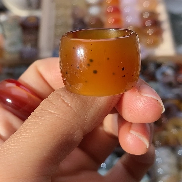 玛瑙/玉髓未镶嵌戒指A 69不退换港25内径20.6