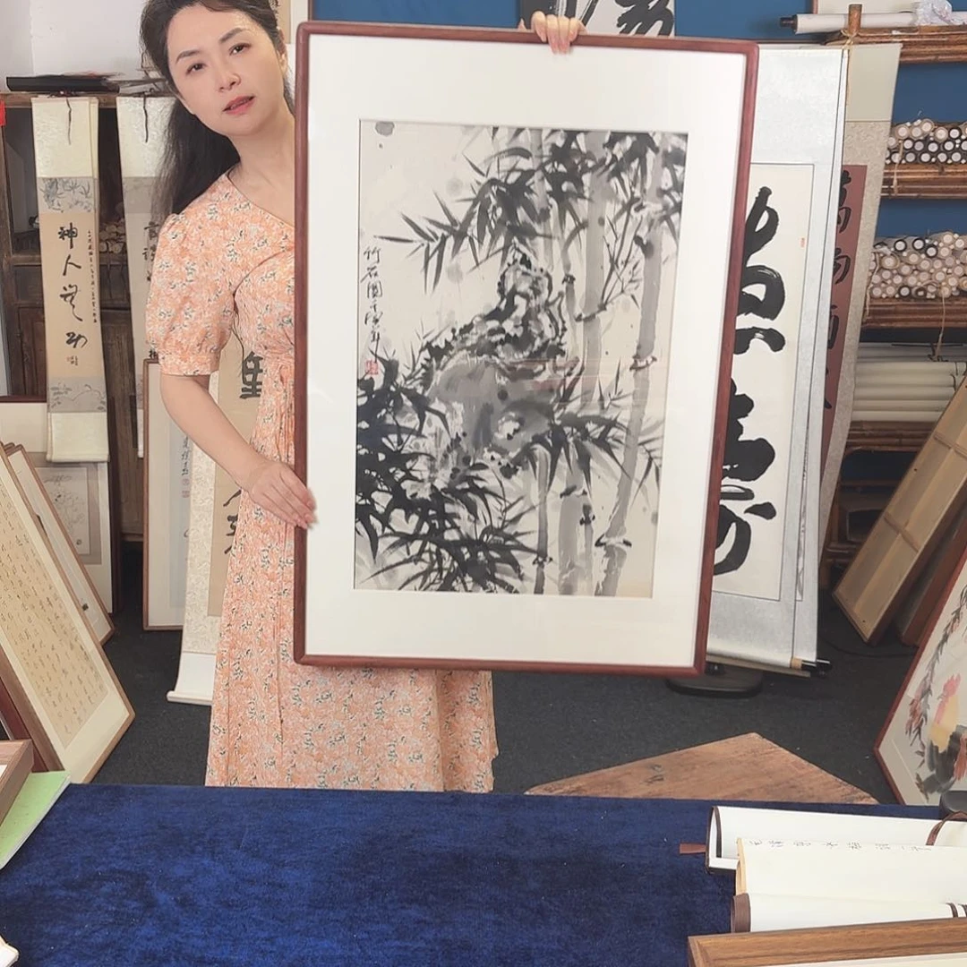 书法手写手绘字画带框