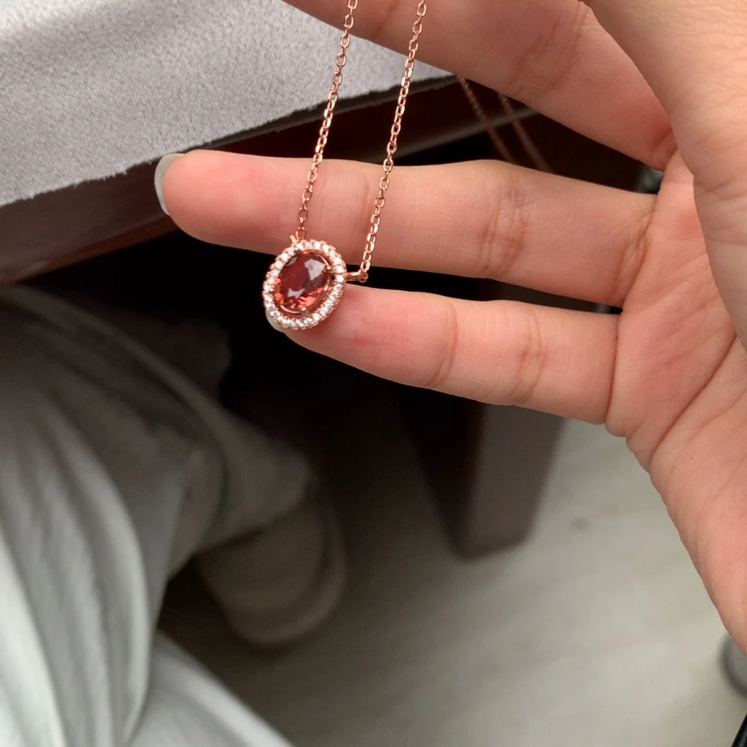 吊坠(赠链)银S925镶嵌碧玺燕*