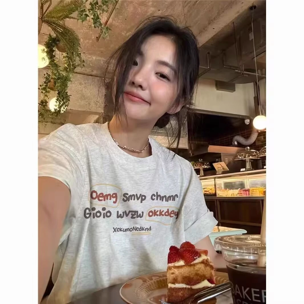 【美式字母】重磅高克重美式潮牌纯棉短袖T恤学院减龄风