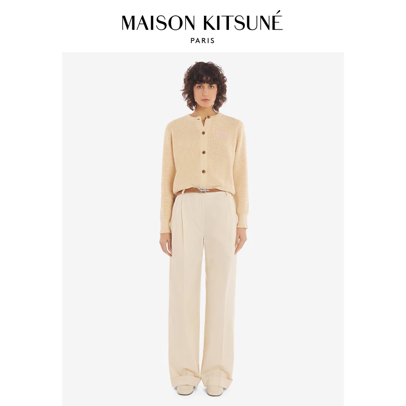 【折扣甄选】Maison Kitsune小狐狸女款春夏手写体圆领针织开衫