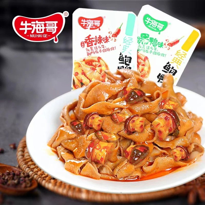 牛海哥香辣味黑鸭味鲍鸭肠开袋即食解馋卤味小零食