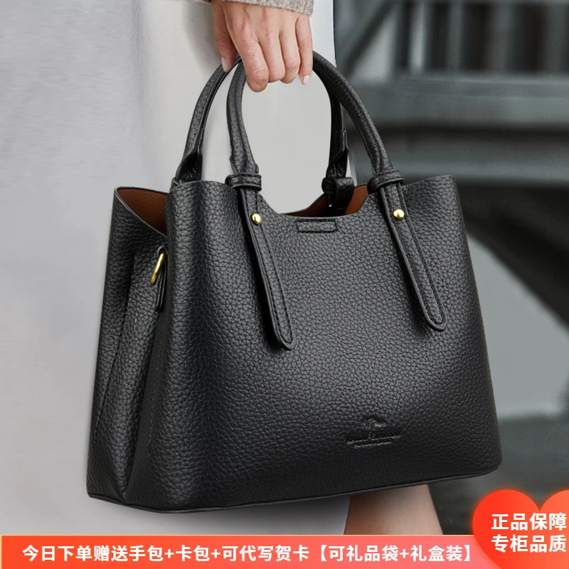 女包芭藜袋鼠新款复古女包软皮单肩包时尚手提包百搭斜挎妈妈包