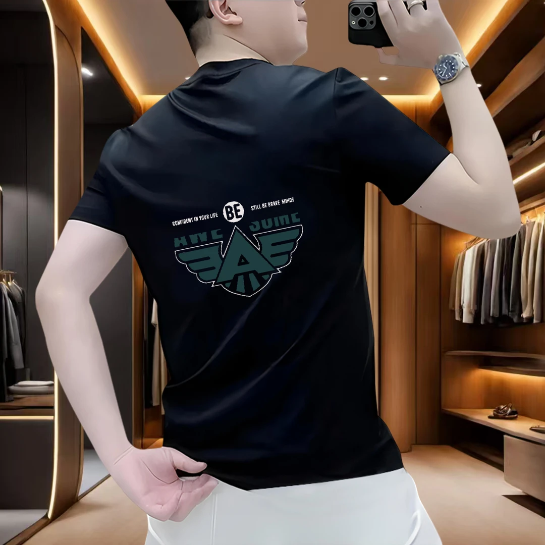 宽松慵懒风时尚休闲个性印花潮流上衣高品质2026夏季短袖T恤男士