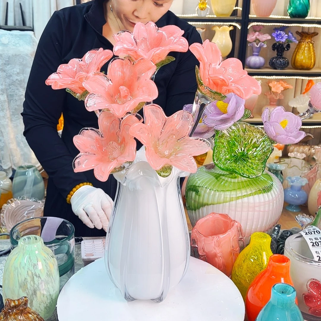 L***g琉璃六花一瓶家悦琉璃工艺品