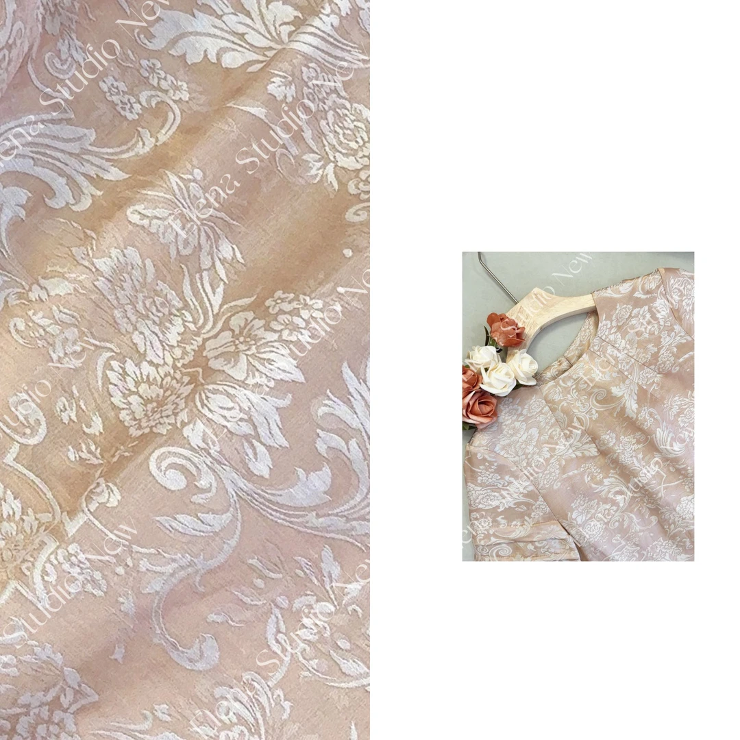 大甜甜【花禧】设计感精致重工连衣裙气质优雅中长裙