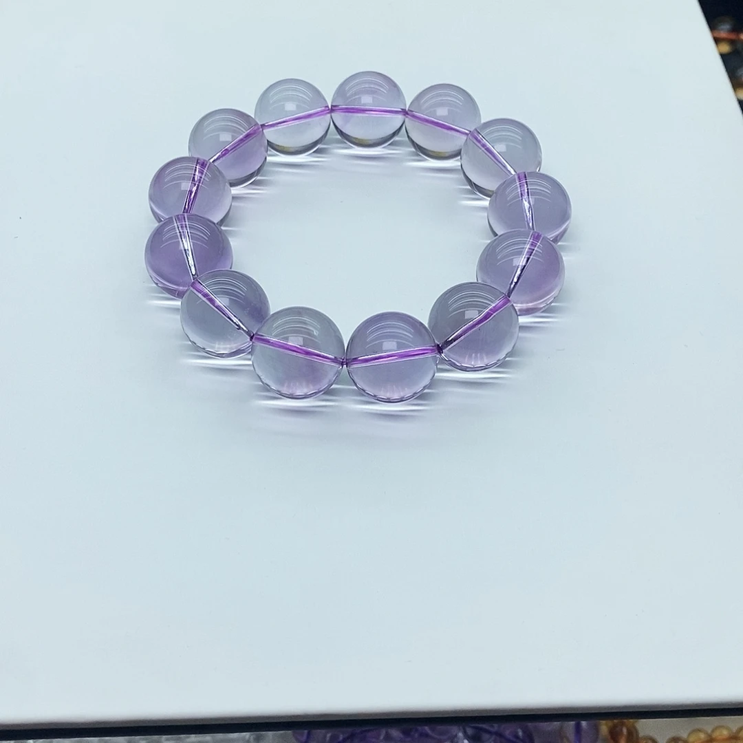 未镶嵌手链水晶紫水晶17珠米