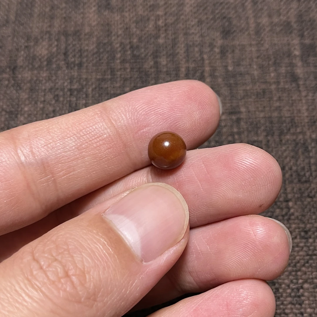 红沁卡8圆珠单珠新疆和田玉籽玉顶珠配饰手绳diy文玩多宝菩提宝石