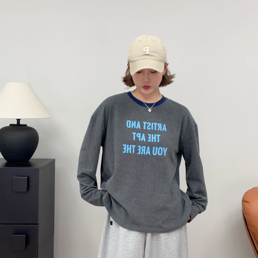 早秋美式ins潮流印花宽松上衣