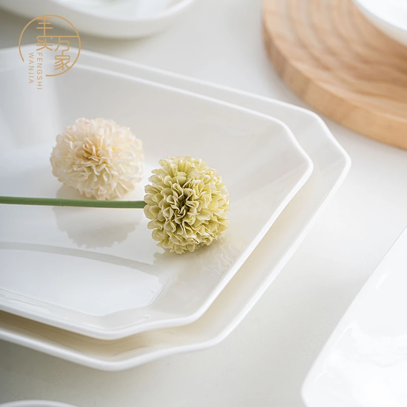 纯色排盘创意菜盘方盘酒店盘子西餐欧式餐具简约网红碟子水果盘