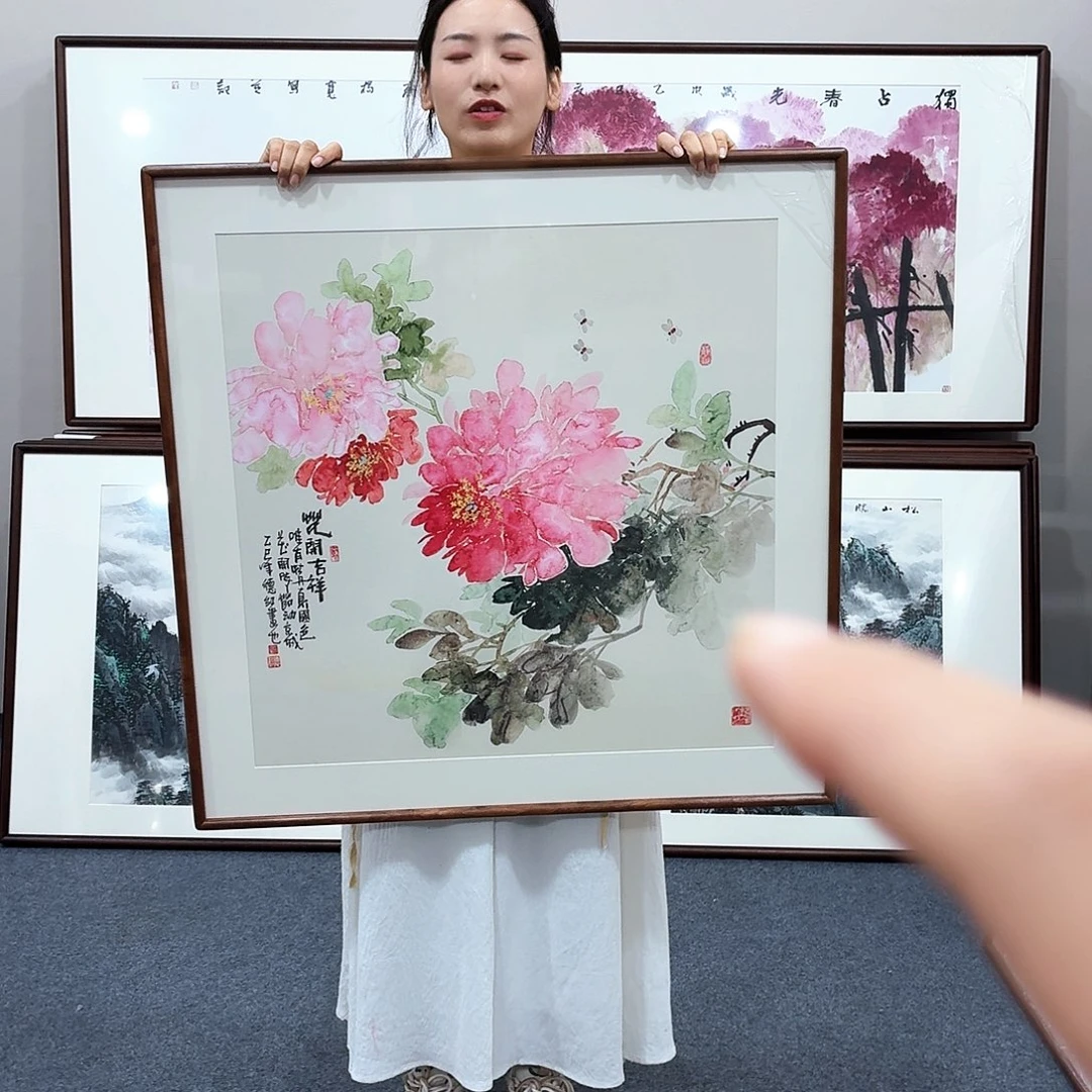 国画手绘作品80×80尺寸