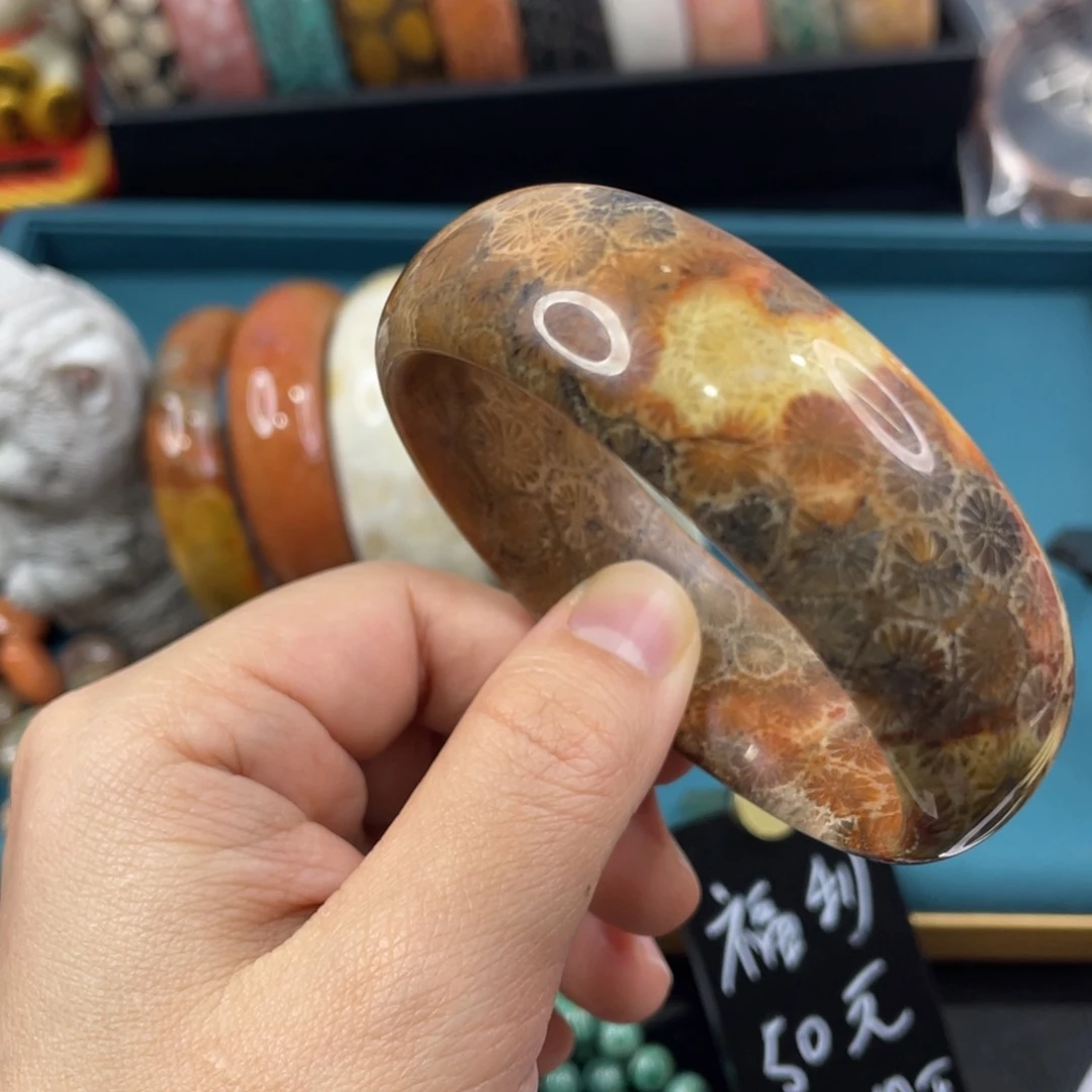 未镶嵌手镯硅化玉