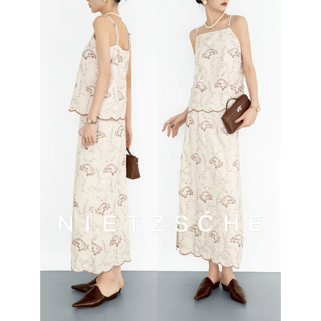 Nietzsche｜日光曲｜优雅精致感 轻奢重工刺绣 浪漫两件套装71015