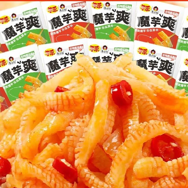 李乐脆爽魔芋香辣酸辣味素毛肚丝解馋休闲网红小零食