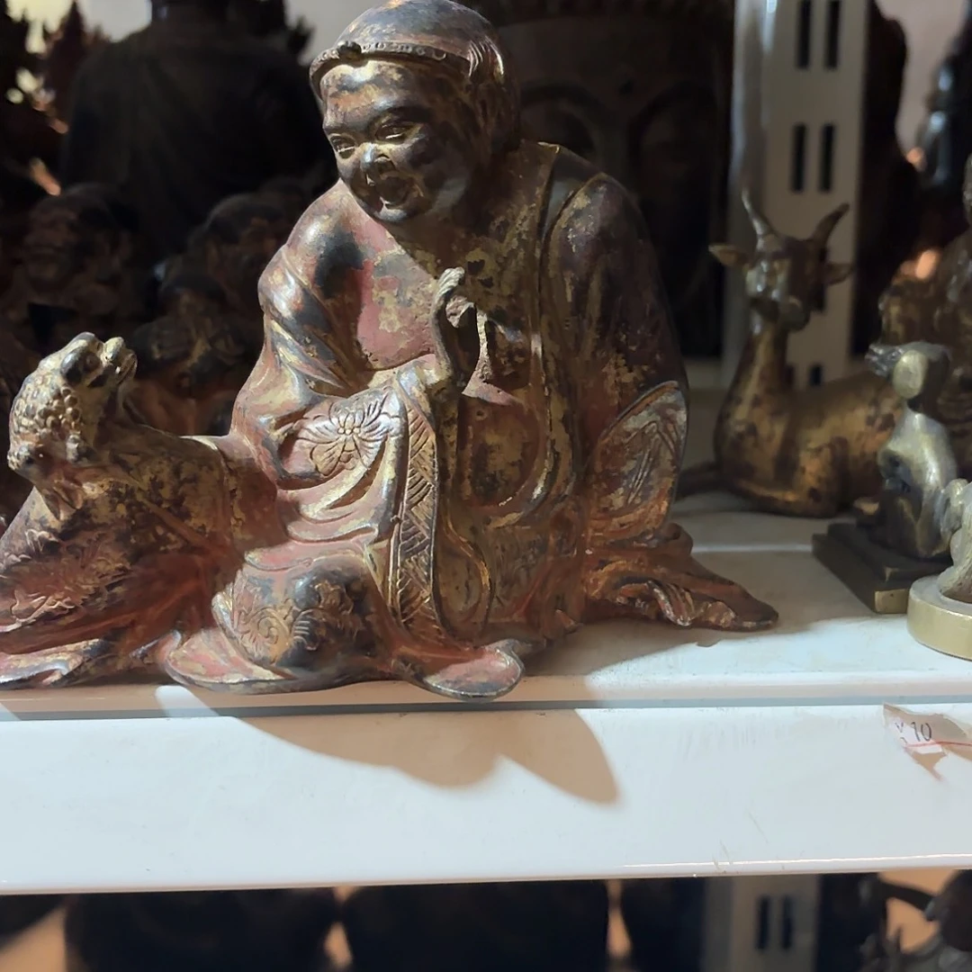 李*地刘海戏金蟾黄铜摆件