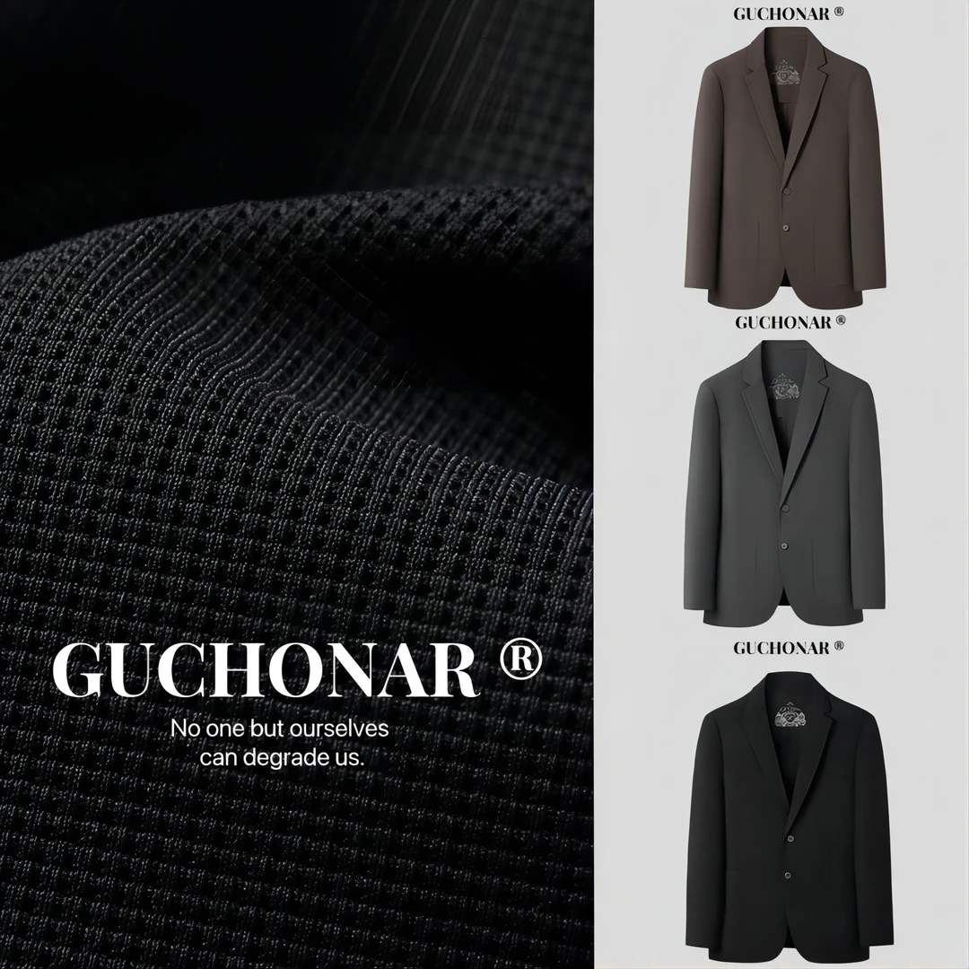 思鹏KIM夏季男士无痕压胶薄款时尚商务潮流休闲弹力透气西服8626