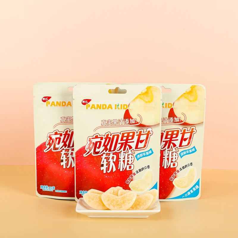熊仔脆皮苹果软糖宛如果甘水果味真实果汁添加糖果休闲零食批发