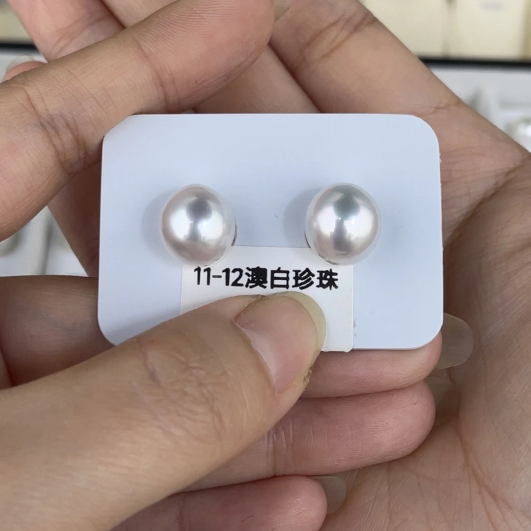 海水珍珠耳饰银S925镶嵌