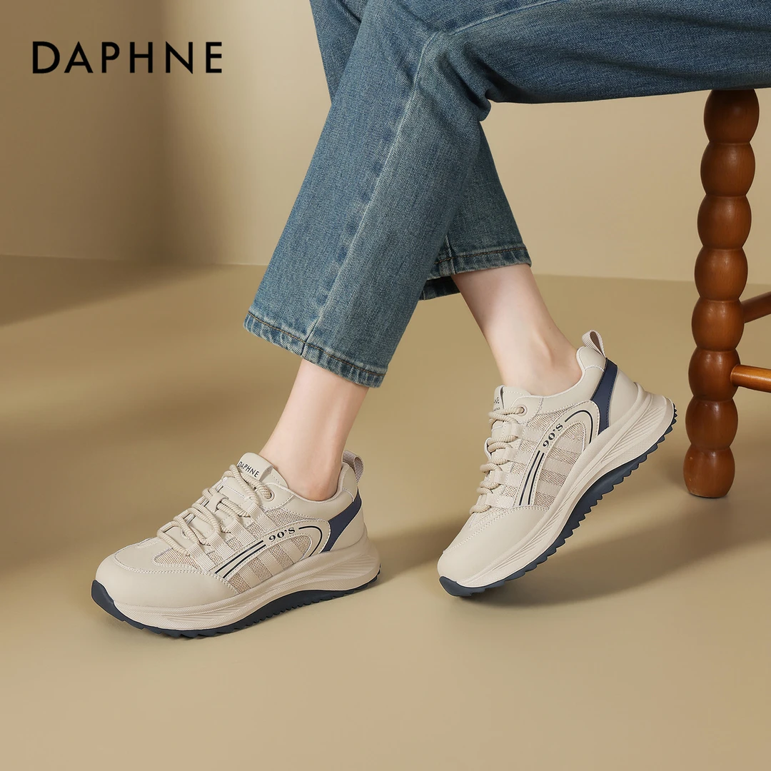 达芙妮厚底德训鞋女款2025夏季新款网面透气显脚小百搭轻便运动鞋