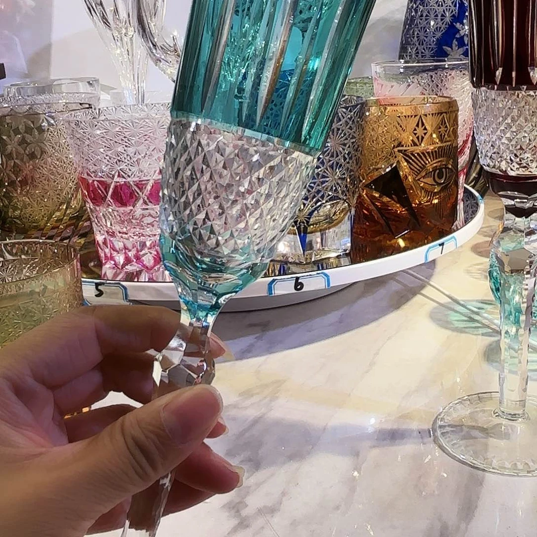 平底款水晶玻璃芳*?蓝色微瑕