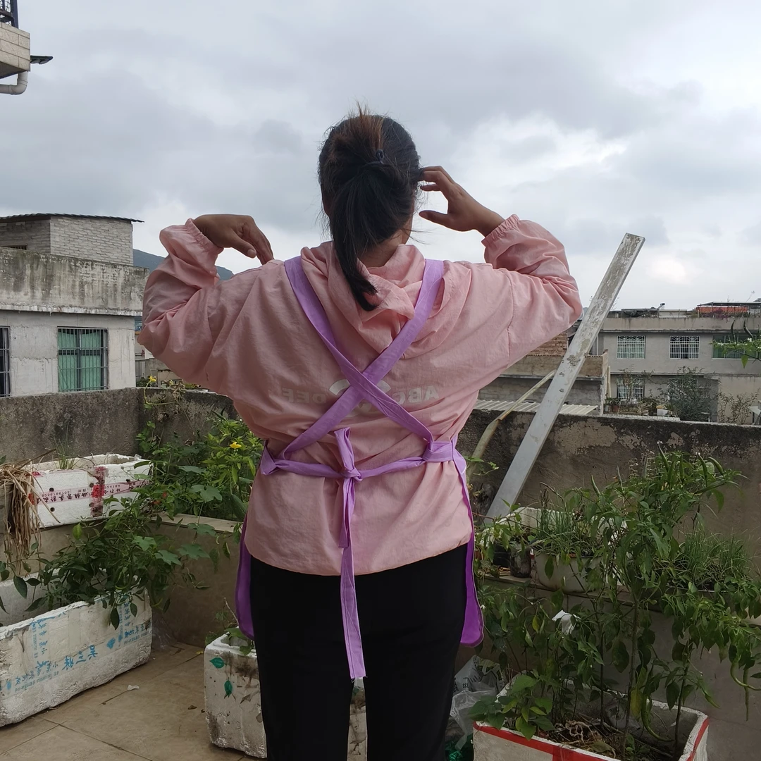 户外防污背带防脏围裙双层工作服成人印花时尚刺绣