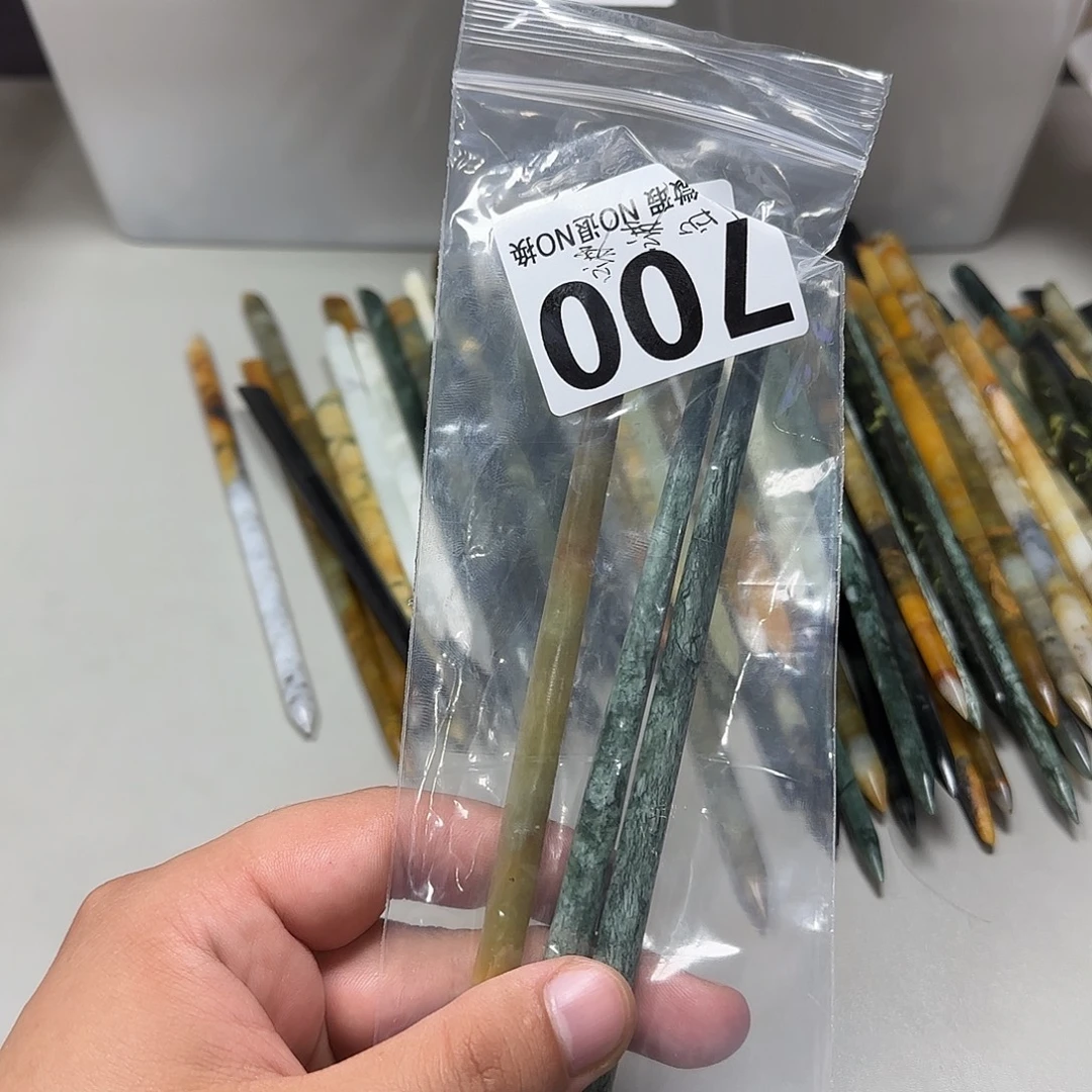 啵***鱼未镶嵌蛇纹石玉发饰