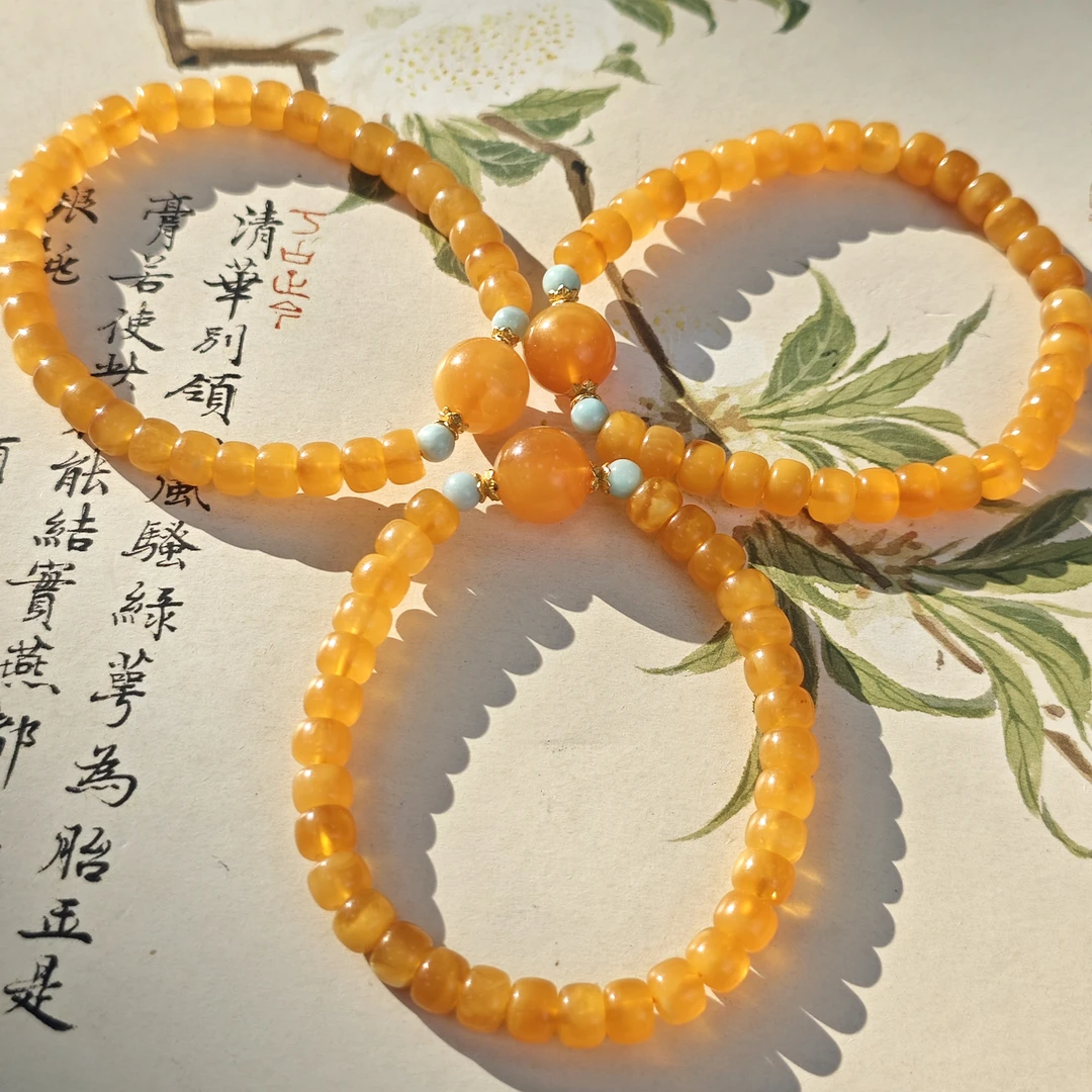 【书记甄选】原创蜜蜡单圈手链 多样性发一件 约6mm JS4234