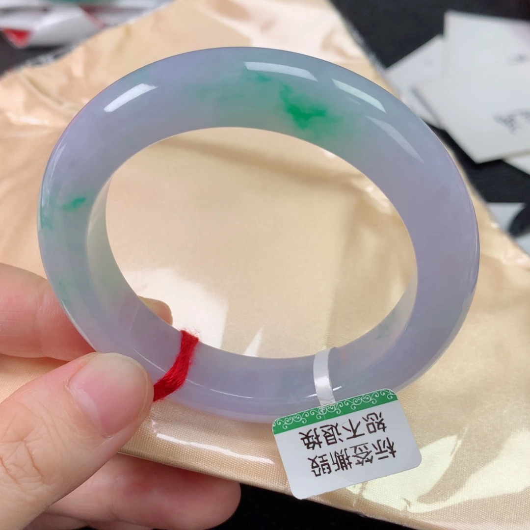 未镶嵌手镯翡翠缅甸天然翡翠手镯54.5